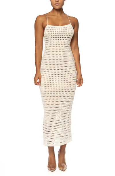 Jluxlabel Palmas Crochet Maxi Sweater Dress In White | ModeSens