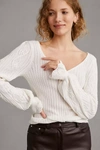 Paige Europa Organic Cotton Blend Rib Sweater In White