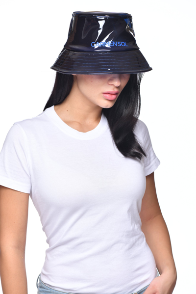 Carmen Sol Raquel Jelly Bucket Hat In Navy Blue