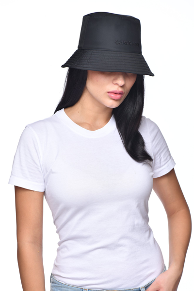 Carmen Sol Raquel Nylon Bucket Hat In Black