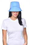 Carmen Sol Raquel Nylon Bucket Hat In Baby Blue