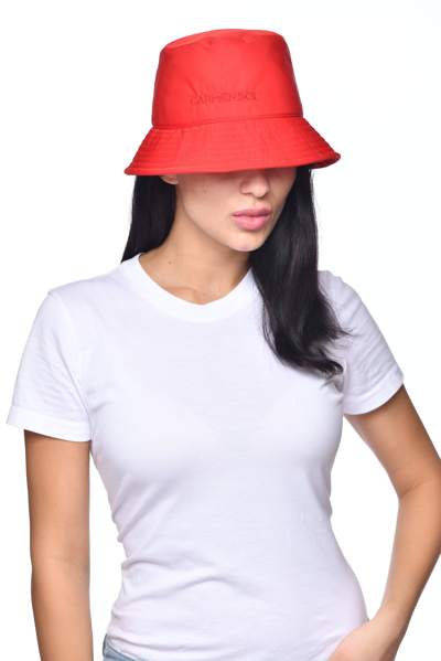 Carmen Sol Raquel Nylon Bucket Hat In Red