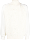 Neil Barrett White Embroidered-logo Sleeve Knit Jumper In White