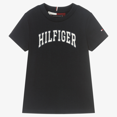 Tommy Hilfiger Kids' Boys Blue Cotton Logo T-shirt