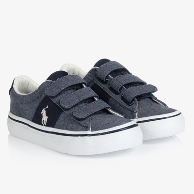 Polo Ralph Lauren Babies' Boys Blue Velcro Trainers