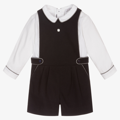 Patachou Babies' Boys Navy Blue & White Shortie