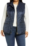 Barbour Wray Quilted Gilet W/ Fleece Lining In Navy