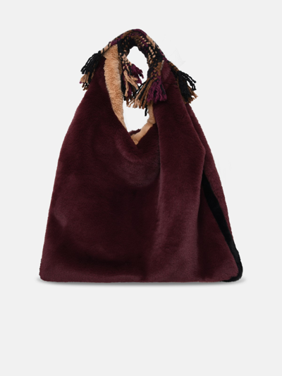 Anita Bilardi Burgundy Fur Picasso Bag In Bordeaux