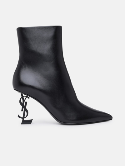Saint Laurent Black Leather Opyum Ankle Boots