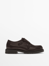MASSIMO DUTTI LEATHER TRACK SOLE MONK SHOES