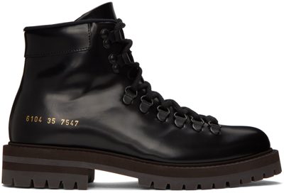 Common Projects Black Hiking Ankle Boots In 7547 Black