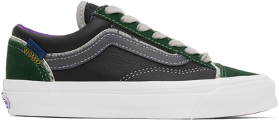 Vans Black & Green Og Style 36 Ui Sneakers In Devil's Details Blac