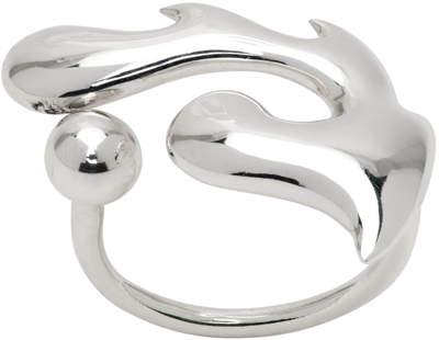 Hannah Jewett Silver Tooth Flower Ring In Sterling Silver