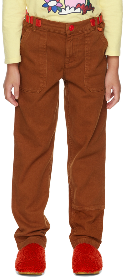 Marc Jacobs Kids Orange Paneled Cargo Pants In 360 Rusty