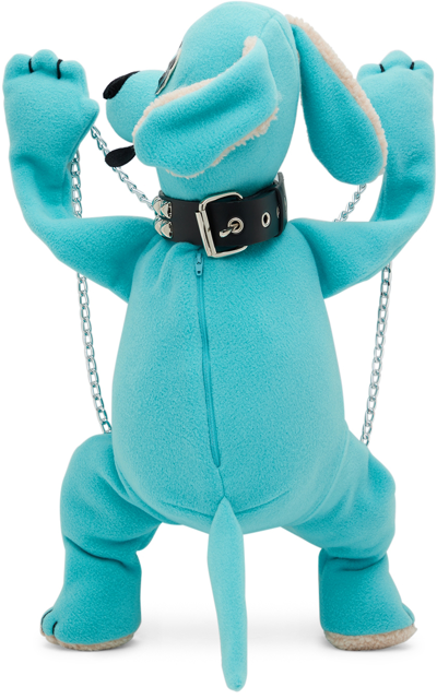 Anna Sui Mini Ssense Exclusive Kids Blue Fleece Doggy Backpack