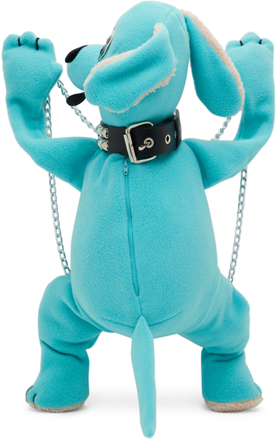 Anna Sui Ssense Exclusive Kids Blue Fleece Doggy Backpack