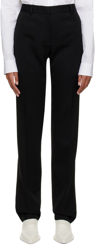 Jil Sander Wool Grain De Poudre Straight Trousers In Black