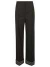 Alberta Ferretti High-waisted Pinstripe Trousers In Fantasy Black