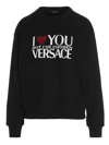 Versace Black Cotton Logo Sweatshirt In Black