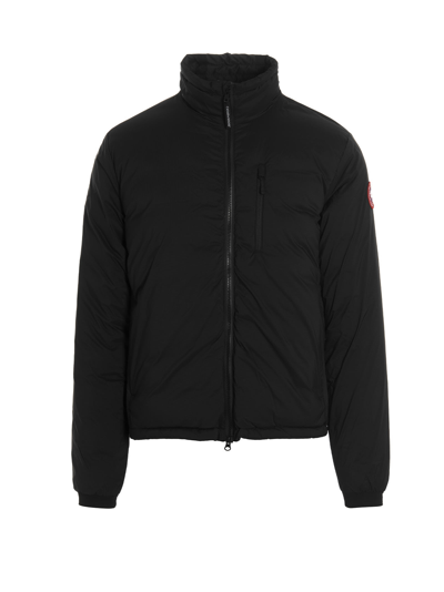 Canada Goose Lodge Packable Hooded Down Jacket In Black