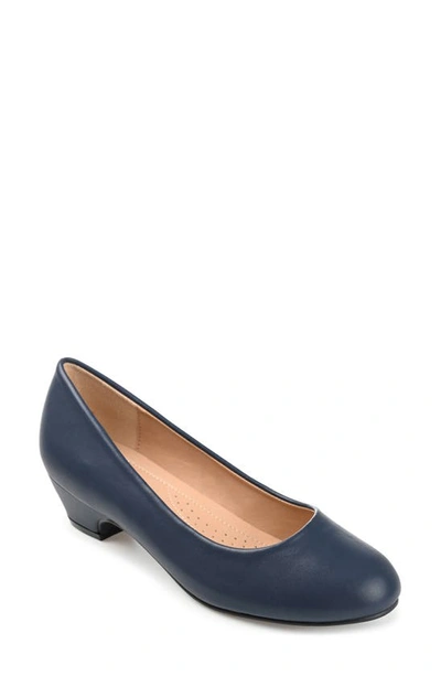 Journee Collection Saar Kitten Heel Pump In Navy