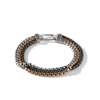 John Hardy Men's Classic Chain Bronze & Silver Triple Row Bracelet In Silver And Bronze