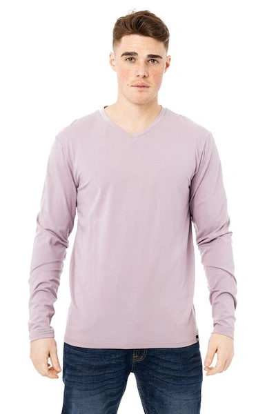 X-ray X Ray Long Sleeve V-neck T-shirt In Pink