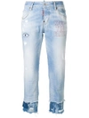DSQUARED2 DSQUARED2 COOL GIRL EMBROIDERED CROPPED JEANS - BLUE,S72LA0935S3034211840402