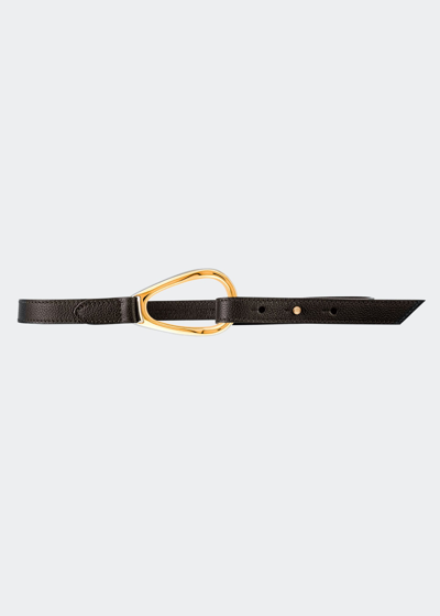 Vaincourt Paris L'adorable Small Pebbled Leather Belt In Black