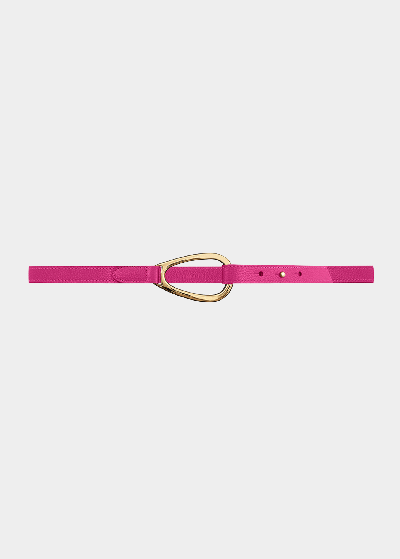 Vaincourt Paris L'adorable Small Pebbled Leather Belt In Fushia