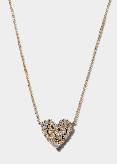 Sydney Evan Yellow Gold Small Cocktail Heart Necklace