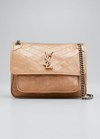 Saint Laurent Niki Medium Ysl Monogram Flap Shoulder Bag In Dark Toffee