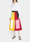 Christopher John Rogers Multicolour Panelled Cropped Cotton Trousers In Rainbow Multi