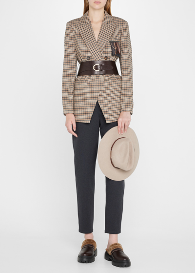 Brunello Cucinelli Monili Trim Felpa Riding Pants In C615 Anthracite