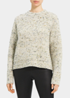 Theory Boxy Mock-neck Speckled Knit Top In Dahlia Mlt