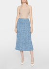 Maison Margiela Marled Knit Midi Skirt In Lightblue