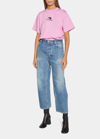 Balenciaga Biker Darts Japanese Denim Pants In Blue