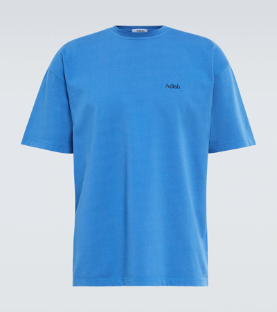 Adish Printed Cotton Jersey T-shirt In Blue