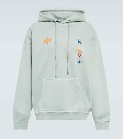 Adish Printed Cotton Terry Hoodie In Grey