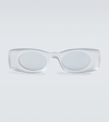 Loewe Paula's Ibiza Original 49mm Small Rectangular Sunglasses In Grey / Other / Smoke Mirror