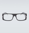 Givenchy 4g Rectangular Glasses In Shiny Black / Smoke Mirror