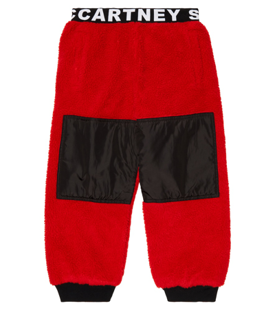 Stella Mccartney Kids' Logo Fleece Sweatpants In Rosso