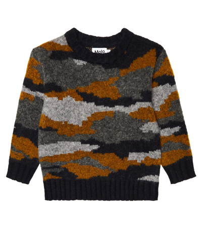 Molo Babies' Camouflage-pattern Jumper In Camo Knit