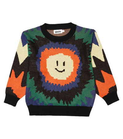 Molo Kids' Bello Cotton And Wool Sweater In Happy Smile