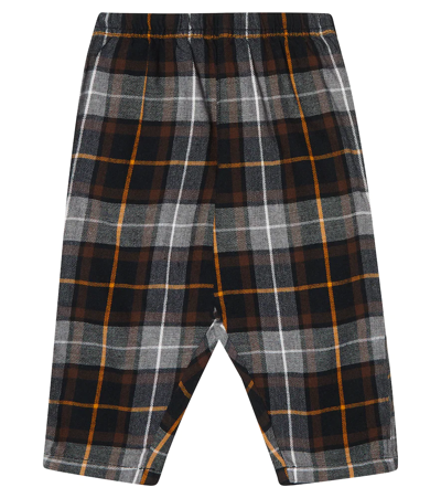 Molo Baby Soy Checked Cotton Trousers In Multicolor