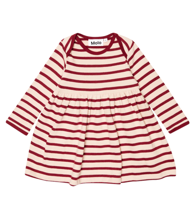 Molo Baby Cosima Striped Cotton Dress In Velvety Rose Stripe