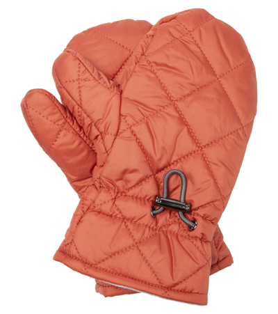Il Gufo Kids' Quilted Technical Gloves In Terracotta