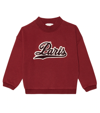 Bonpoint Kids' Bart Cotton Jersey Sweatshirt In Upb Rouge