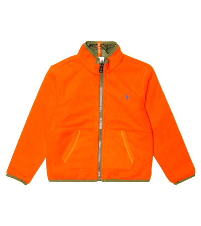 Polo Ralph Lauren Kids' Reversible Tech Fleece Jacket In Camo/sailing Orange