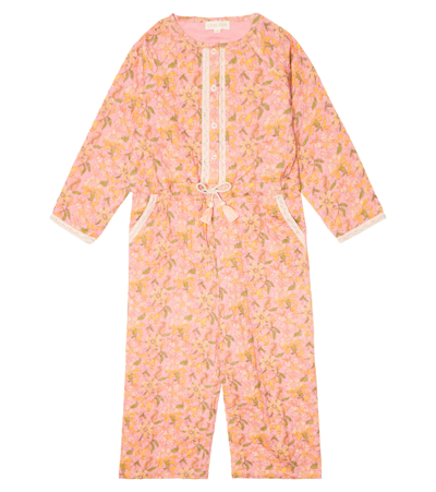 Louise Misha Kids' Jenna Floral Cotton Jumpsuit In Sienna Blossomland